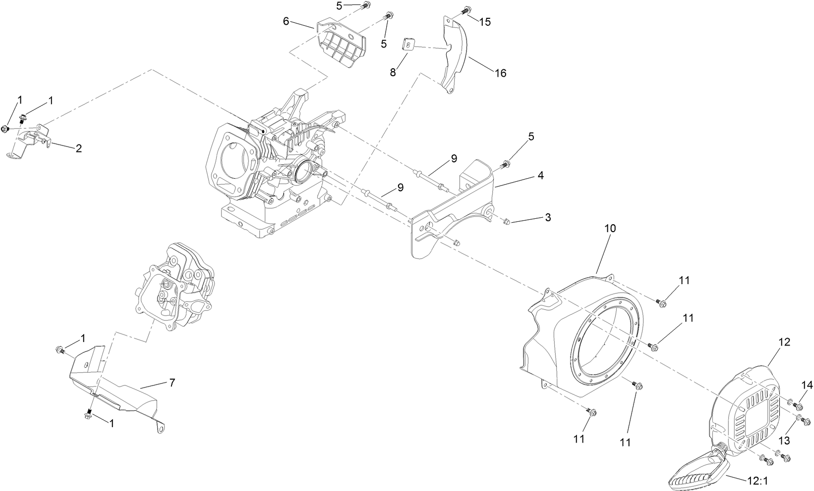 Blower Housing and Shrouds Assembly