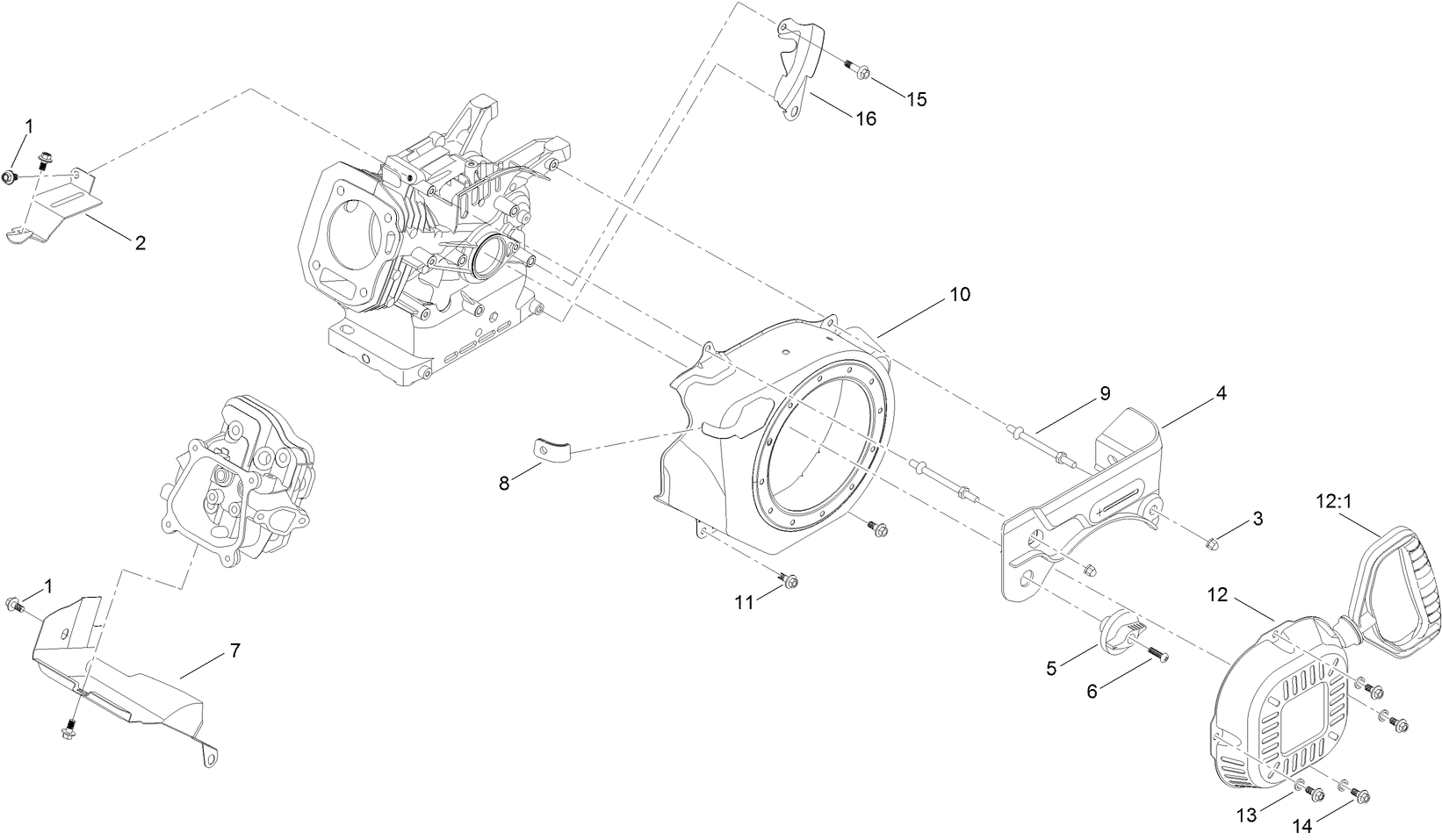 Blower Housing and Shrouds Assembly