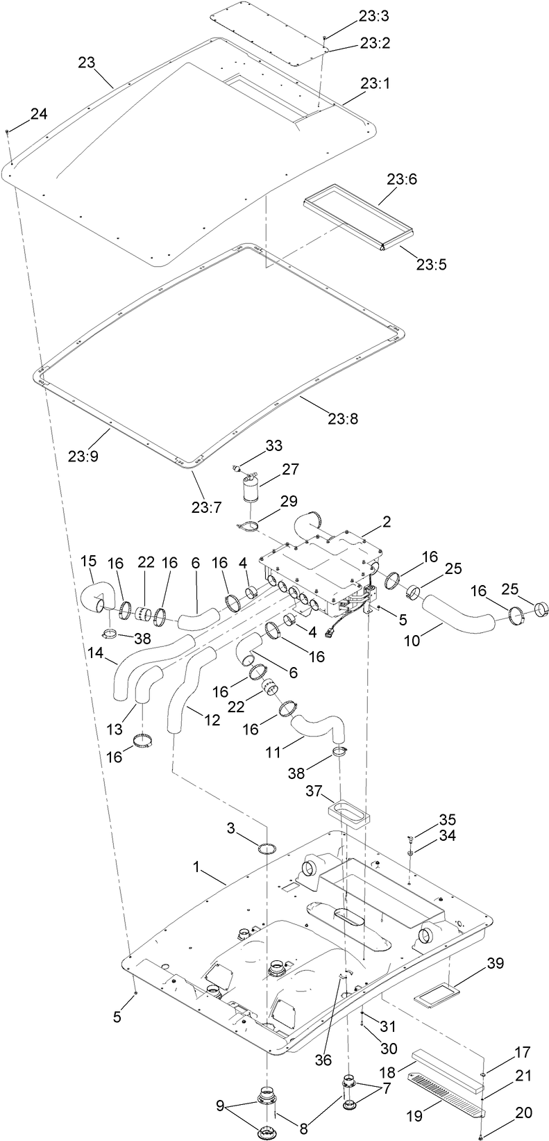 Mixing Box and Vent Hose Assembly