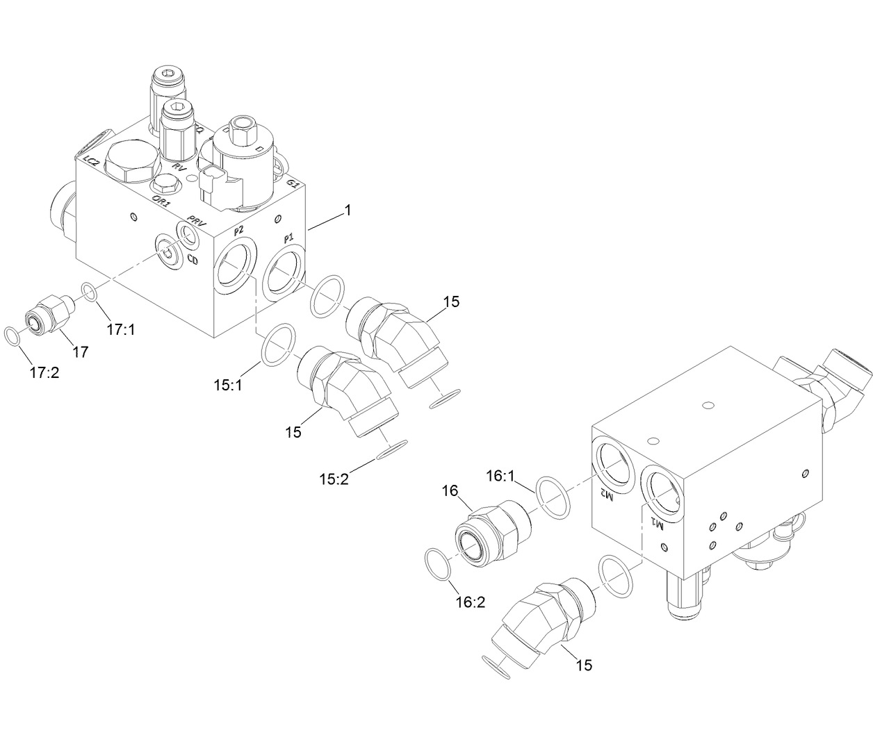 Center Cutting Deck Drive Valve Assembly