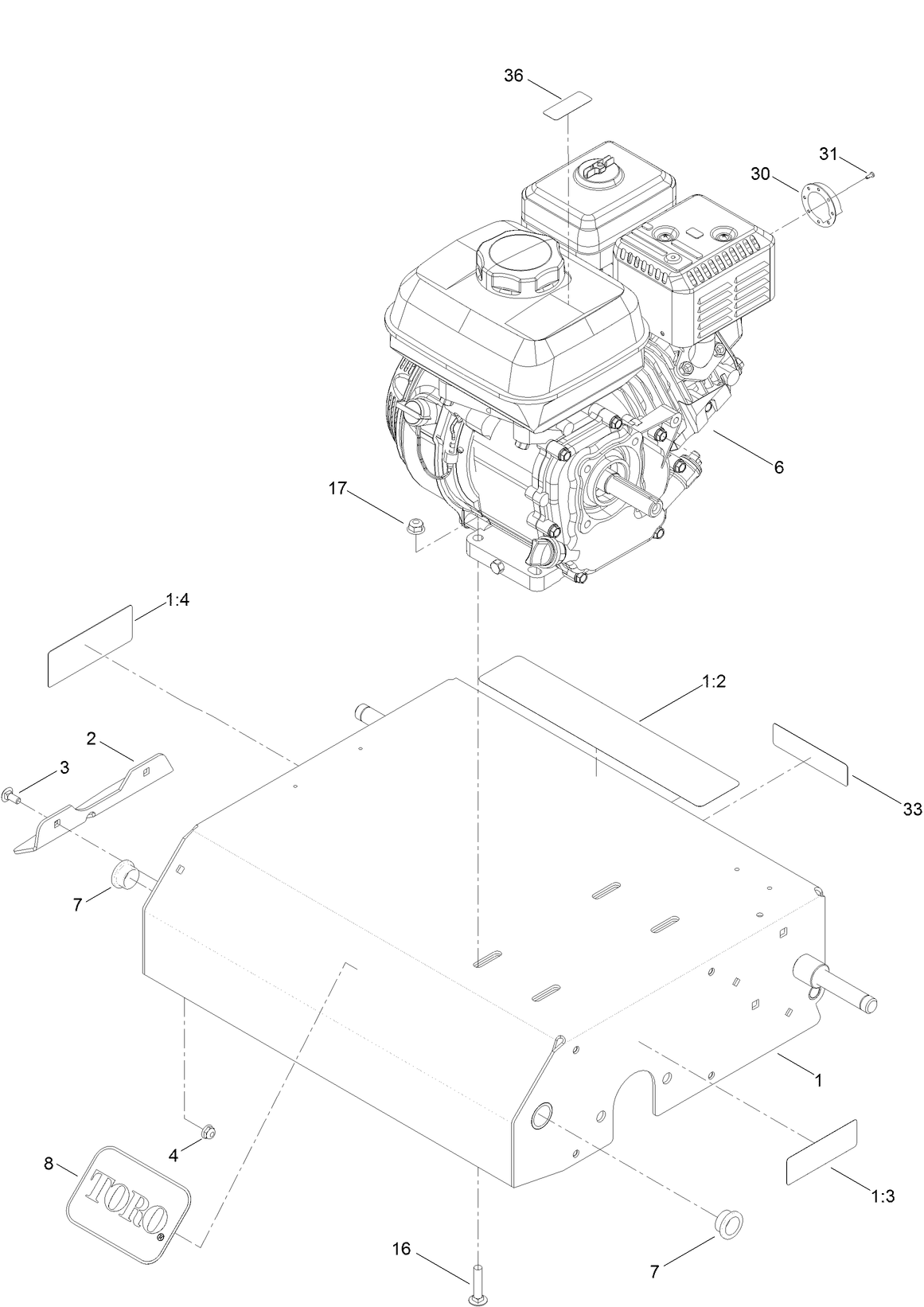 Frame and Engine Assembly