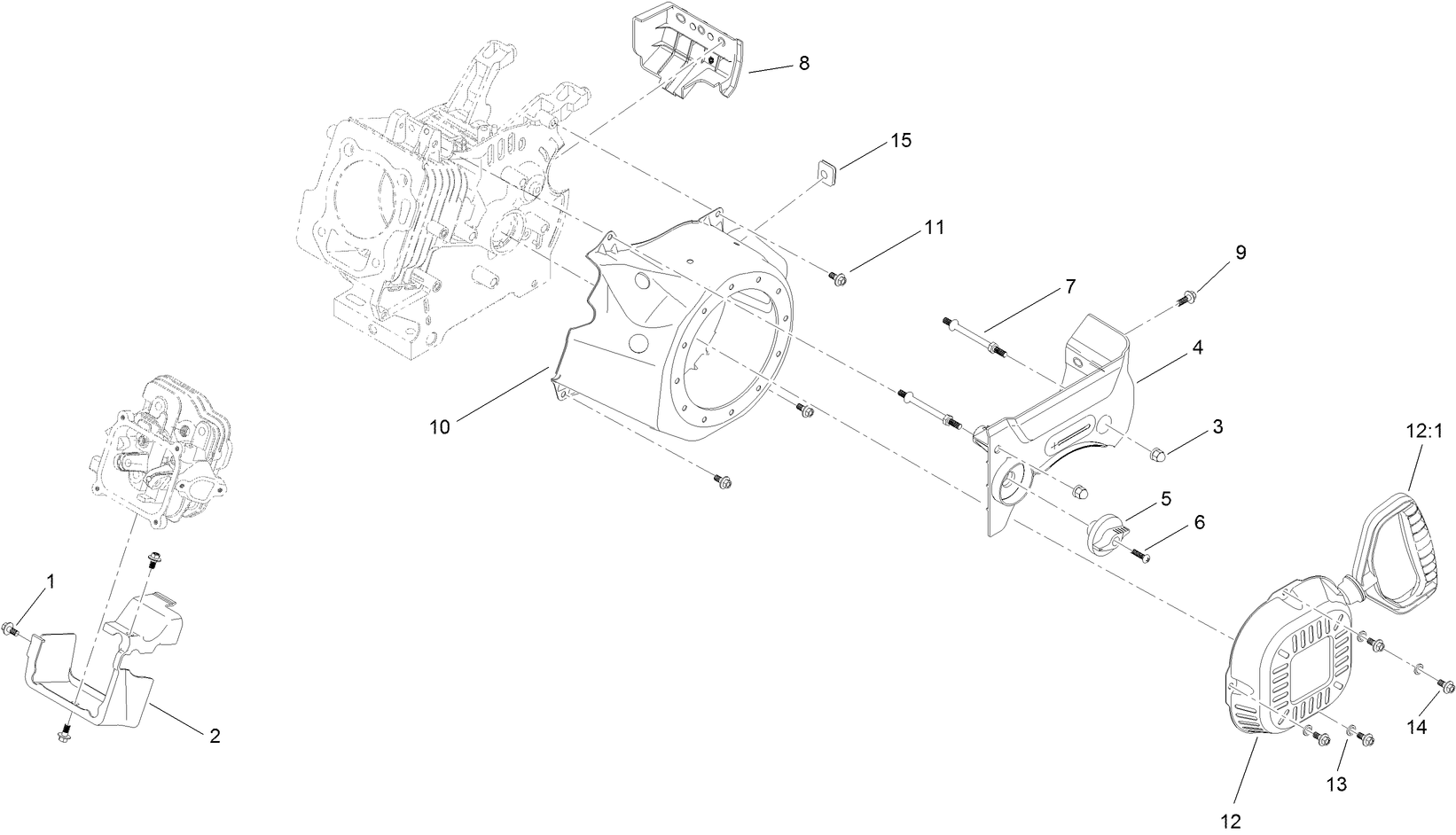 Blower Housing and Shrouds Assembly