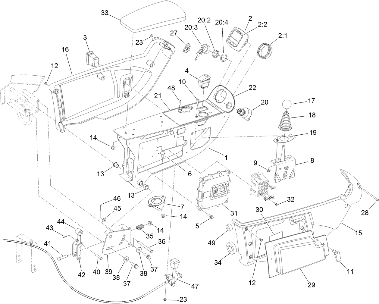 Console and Control Arm Assembly