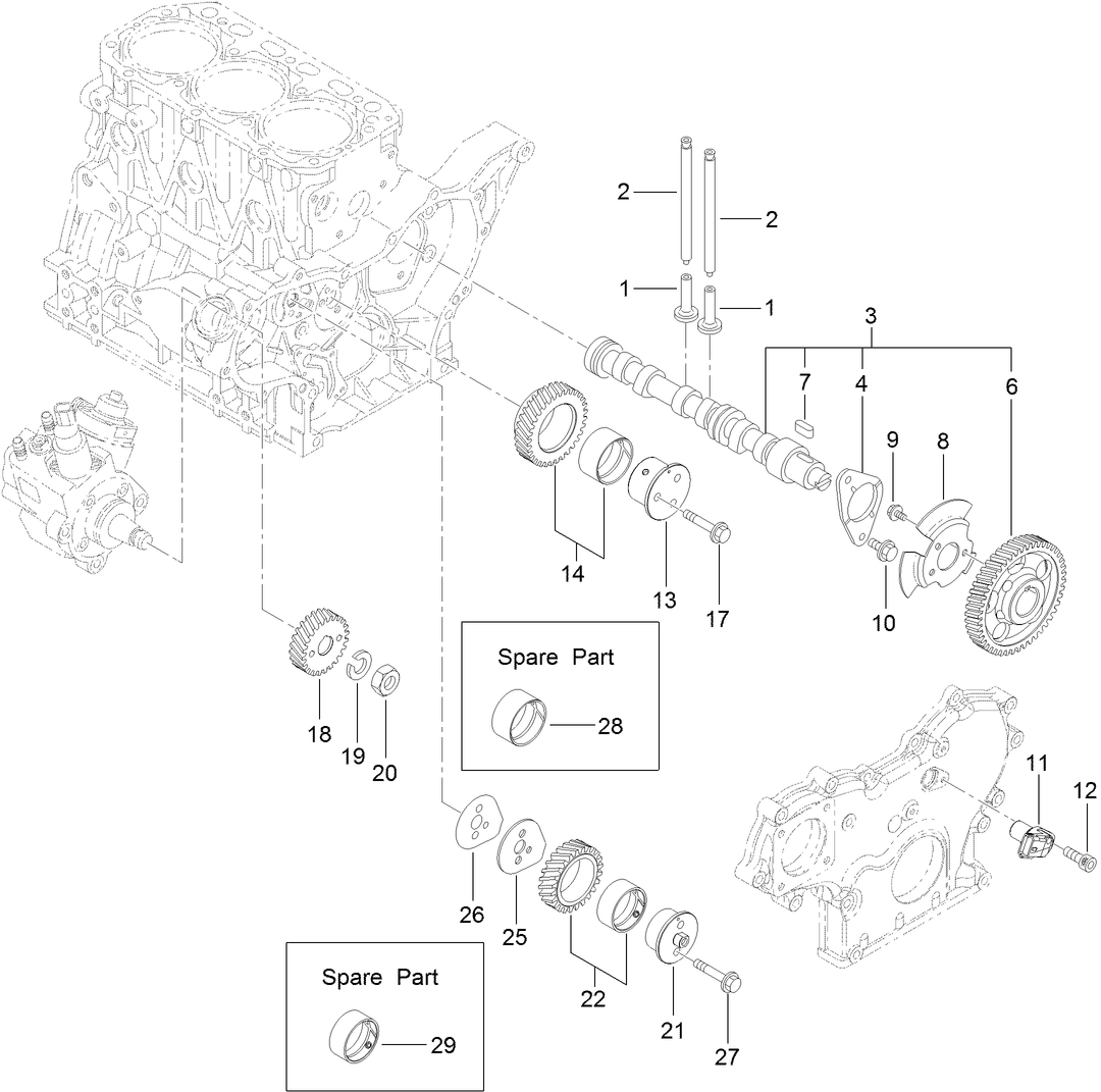 Camshaft and Driving Gear Assembly