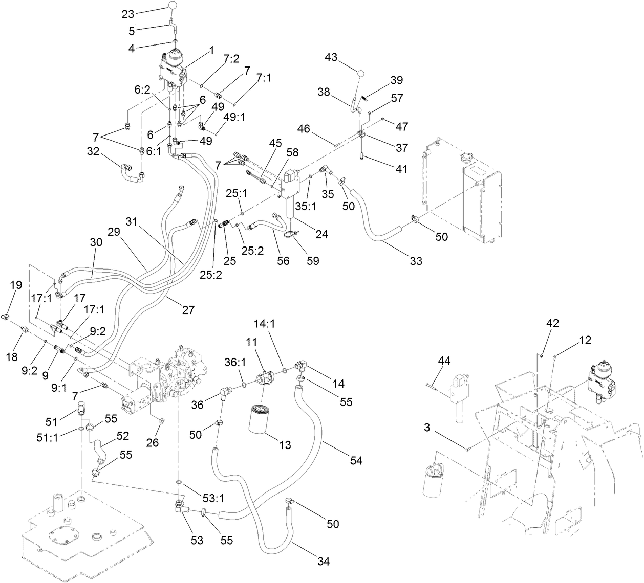 2-Spool Valve and Auxiliary Valve Assembly