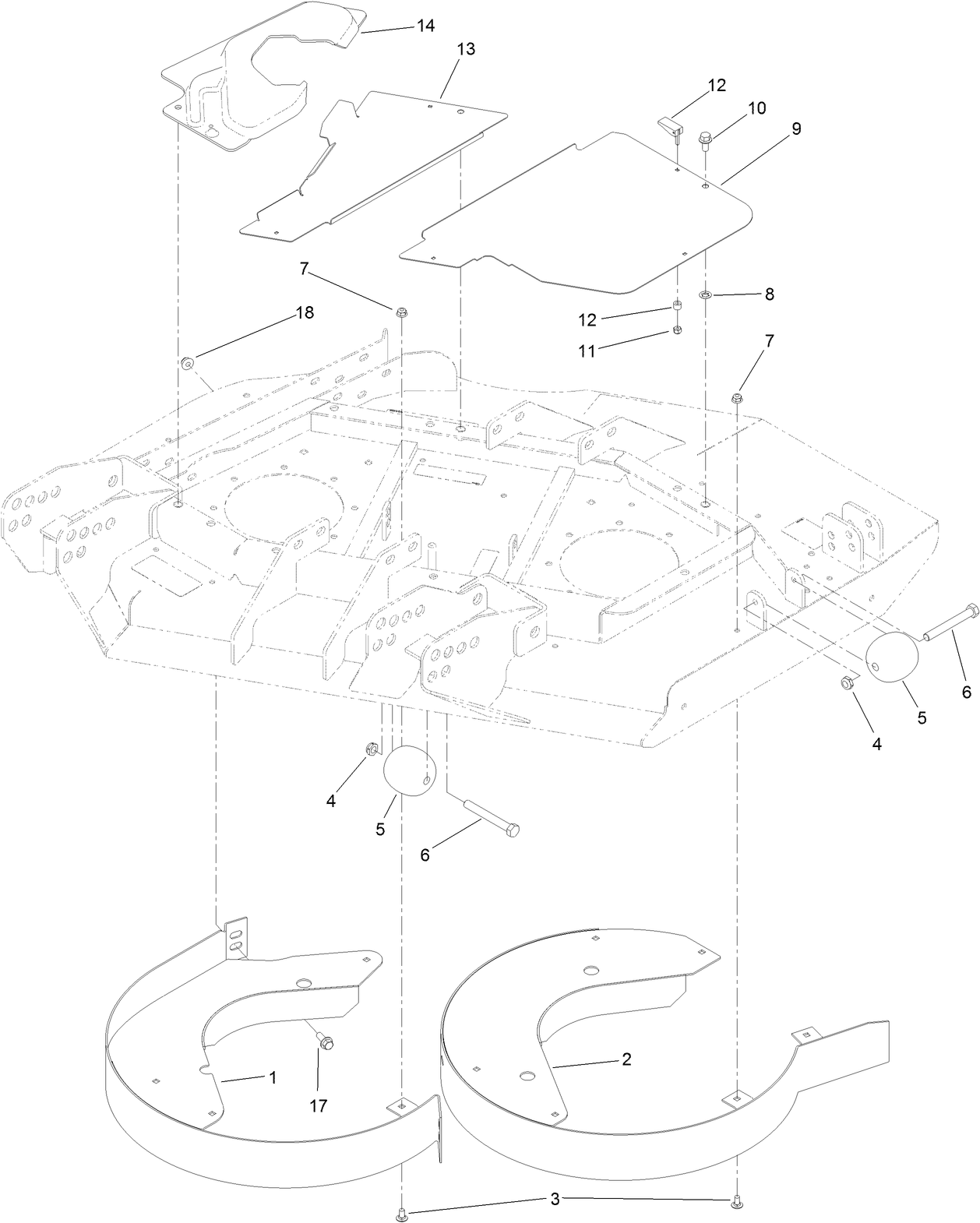 Right Deck Discharge Chamber and Cover Assembly