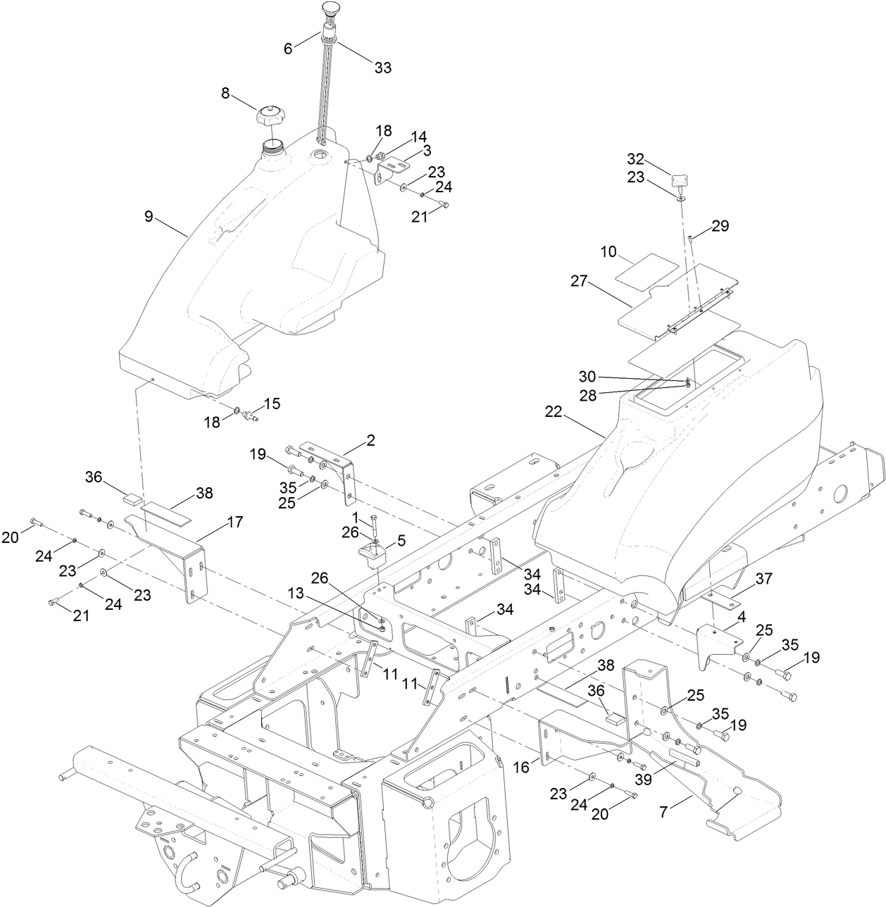 Fuel Tank and Storage Pod Assembly