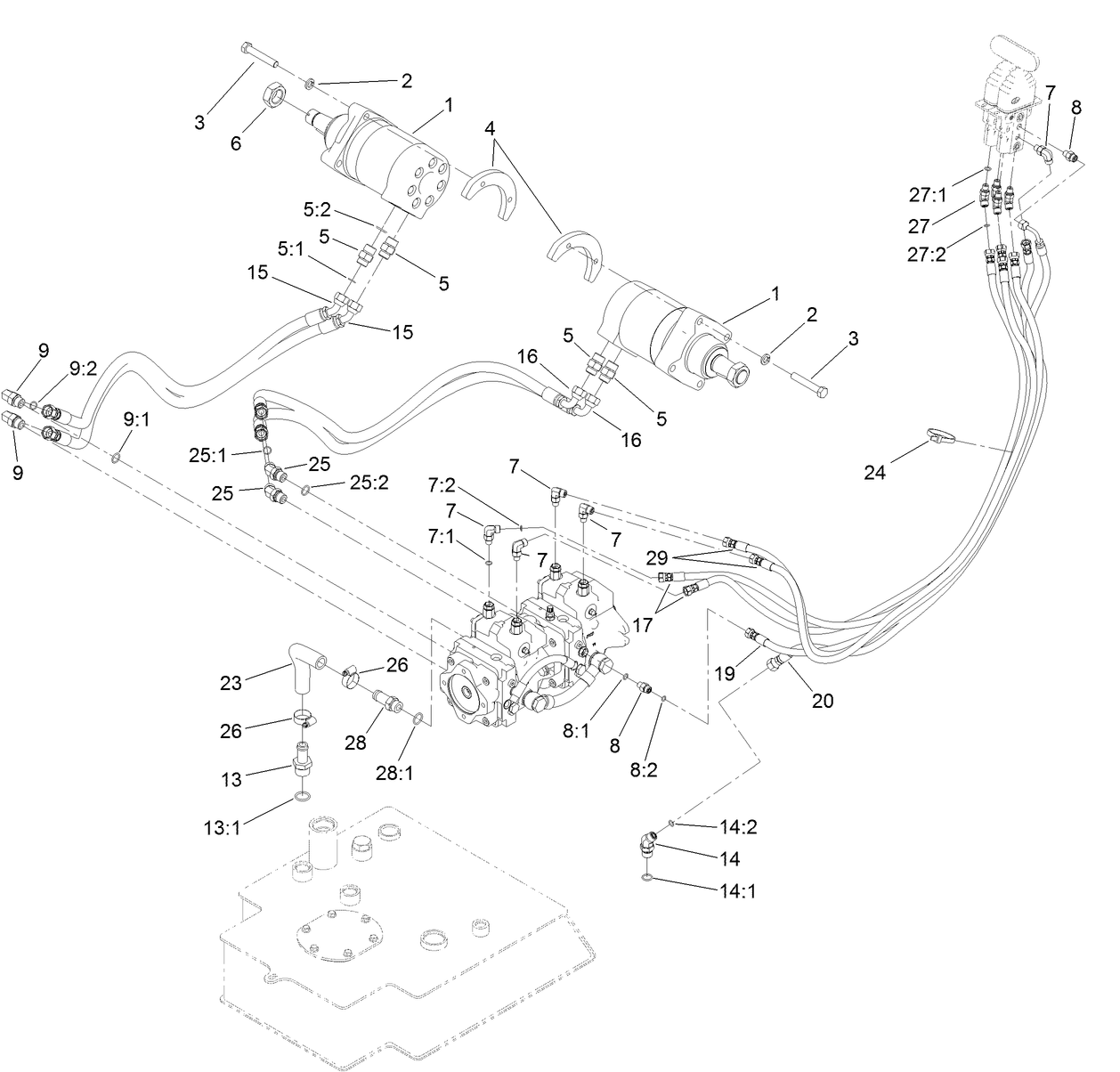 Hydraulic Motor and Hose Assembly