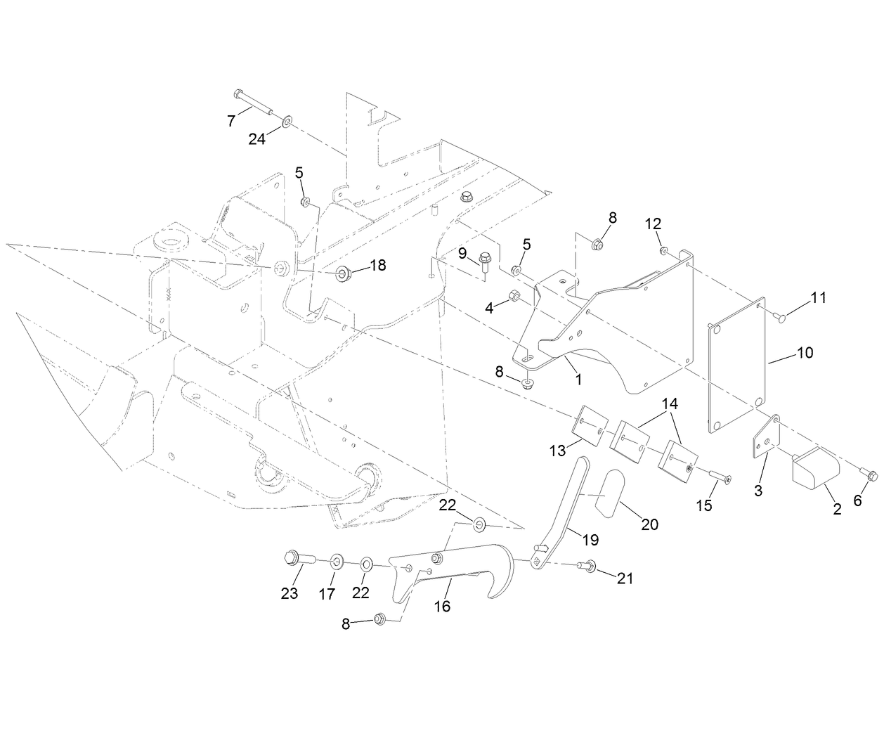 Left Hand Deck Transport Lock Assembly
