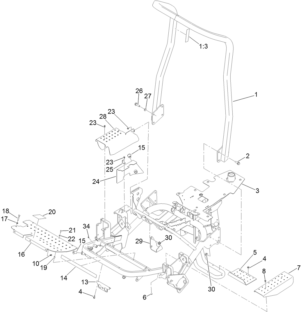 ROPS and Frame Assembly