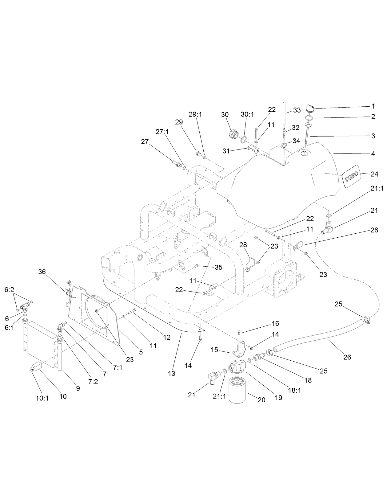 Hydraulic Tank, Filter and Cooler Assembly