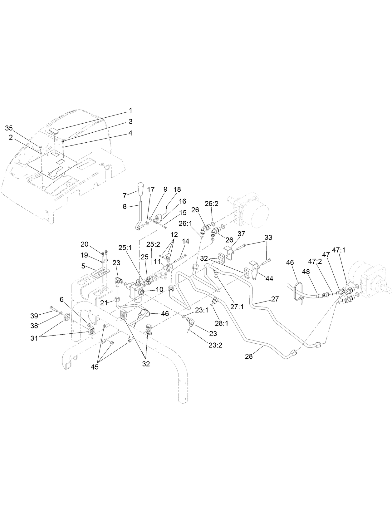 Lift Valve and Rear Tube Assembly