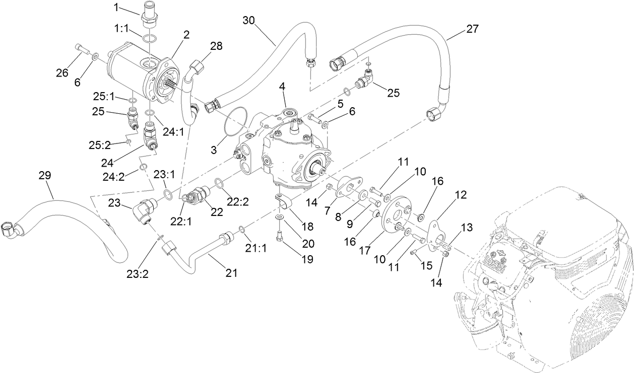 Hydrostat and Gear Pump Drive Assembly