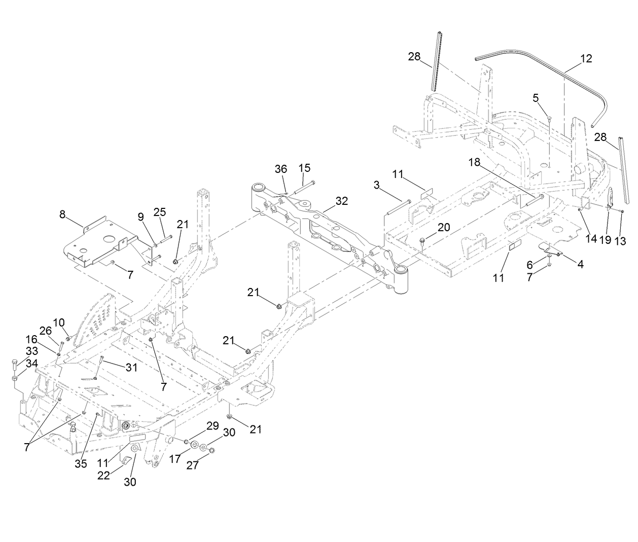 Frame and Rear Axle Assembly