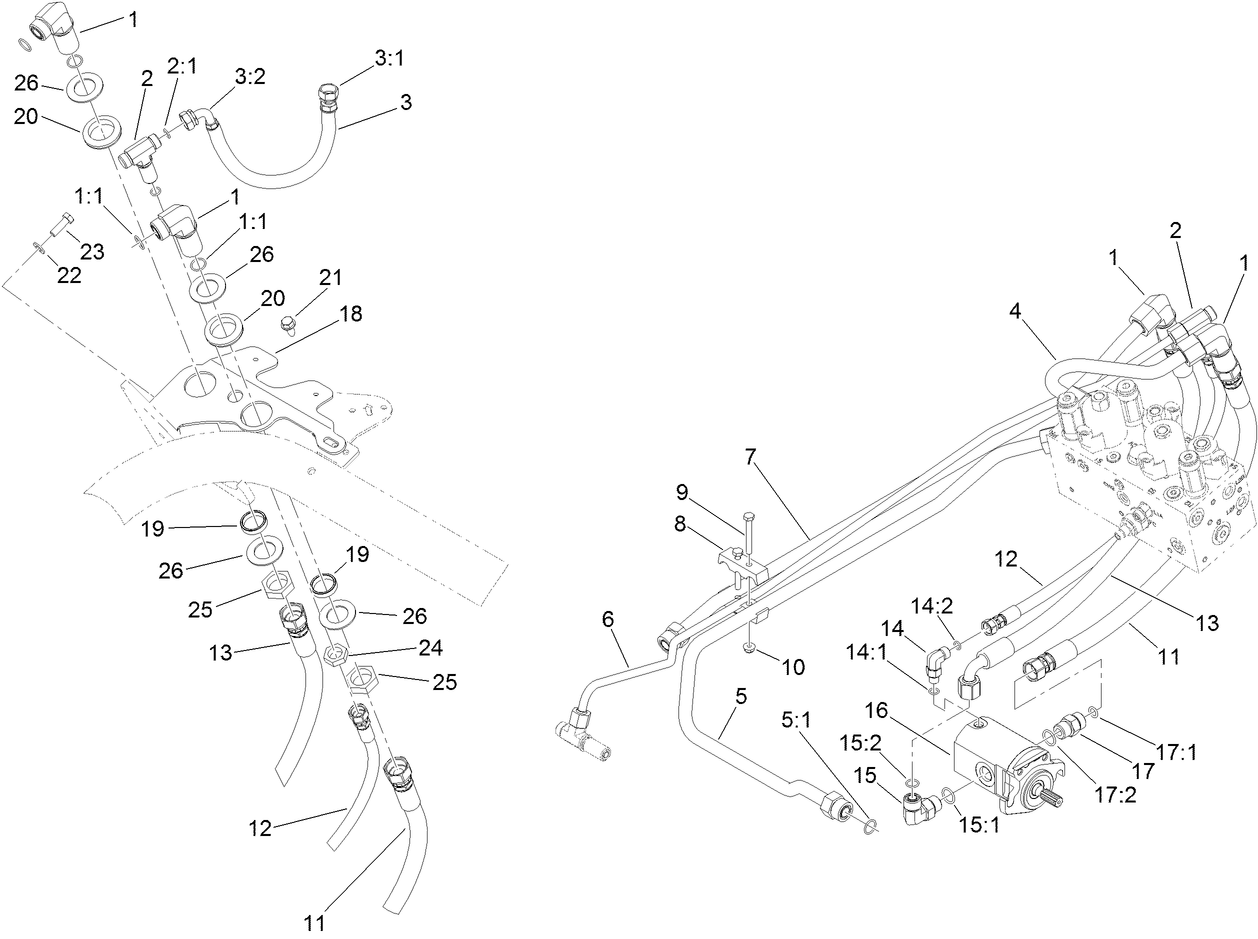 Rear Hydraulic Reel Drive and Hose Assembly