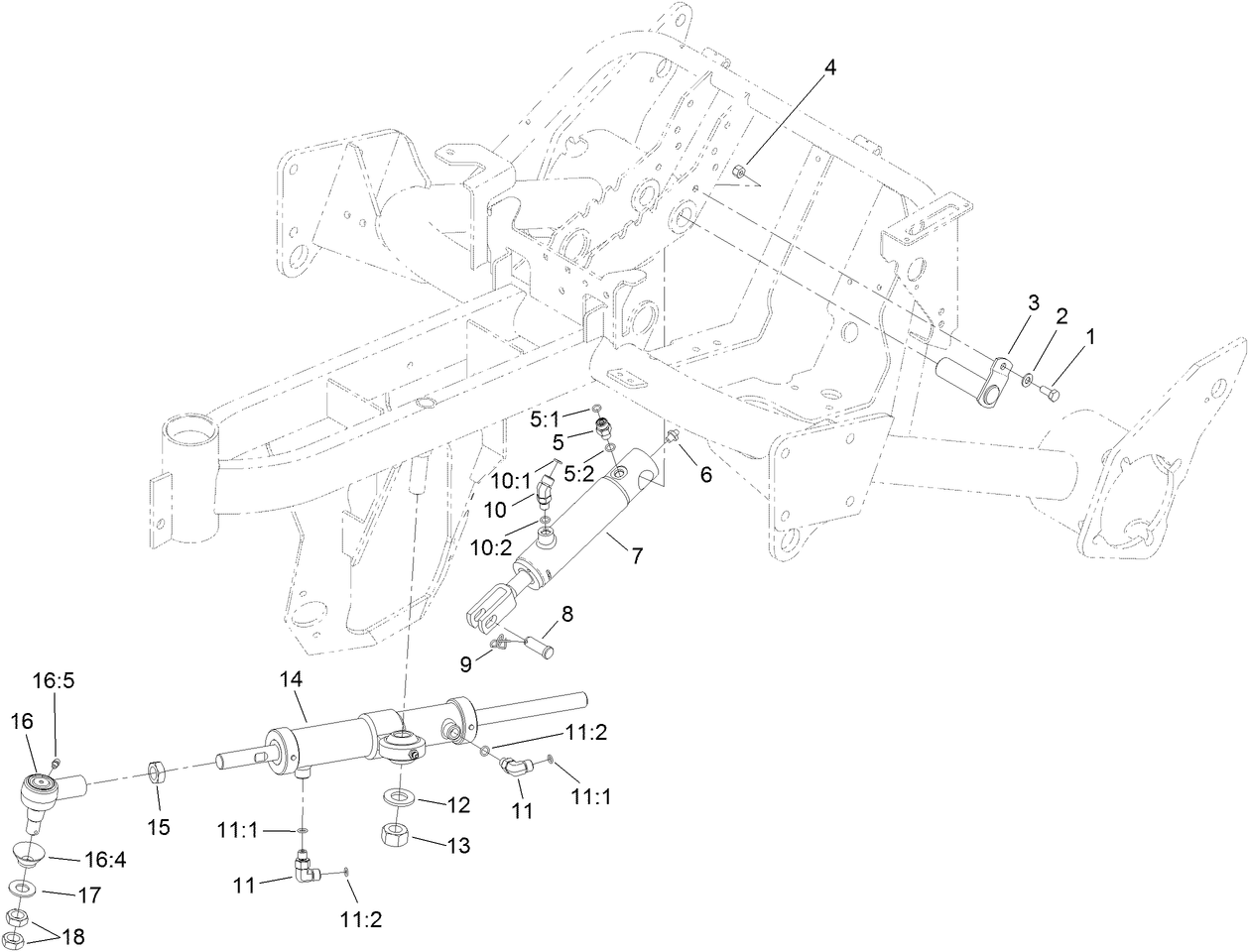 Steering Cylinder and Center Lift Cylinder Assembly