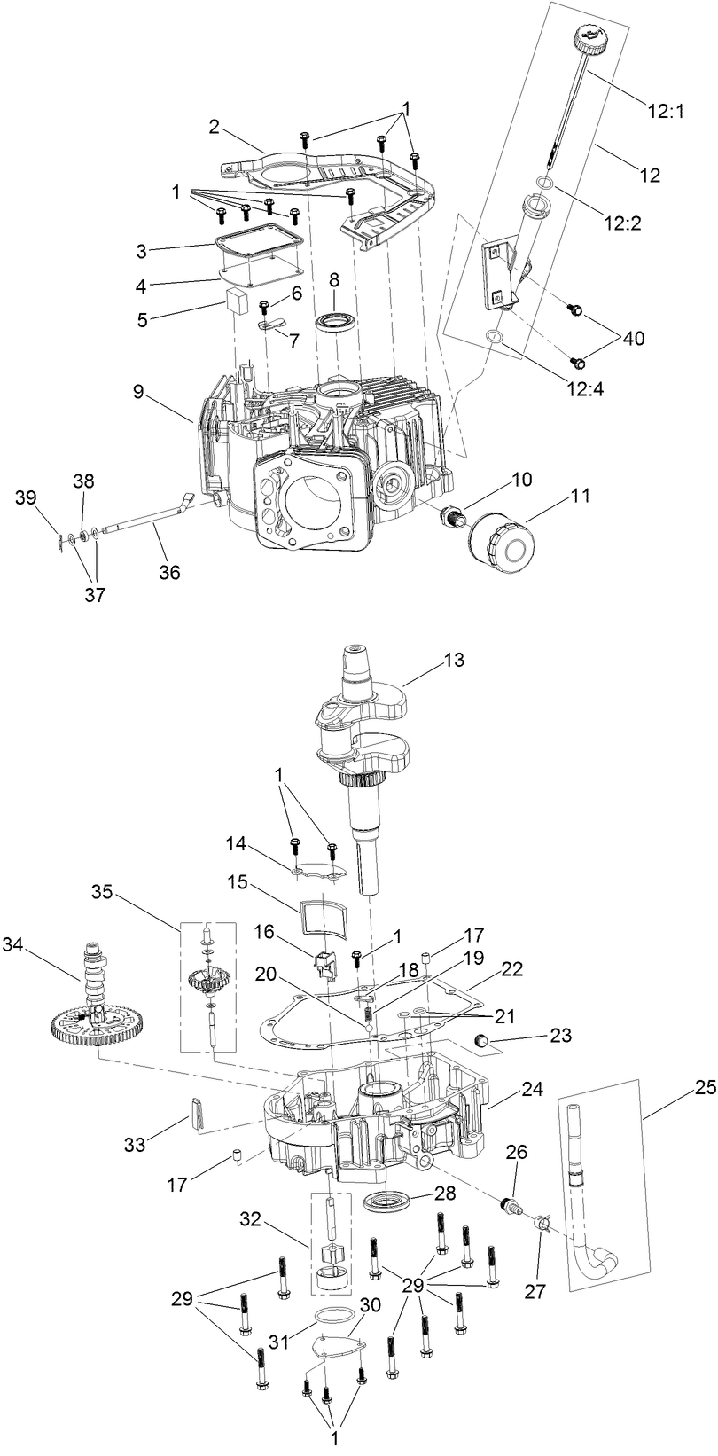 Crankcase and Crankshaft Assembly