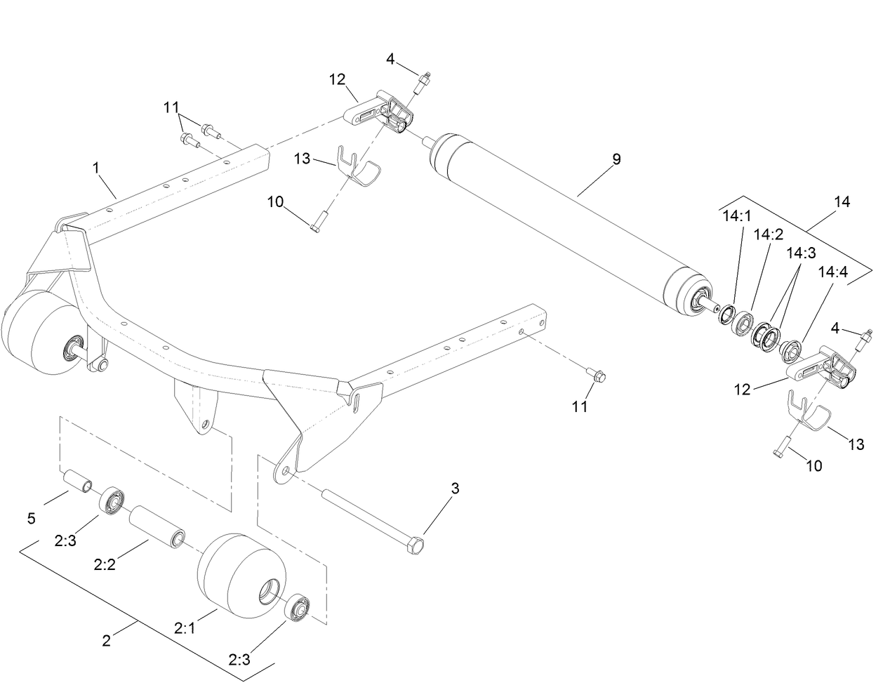Roller and Carrier Frame Assembly