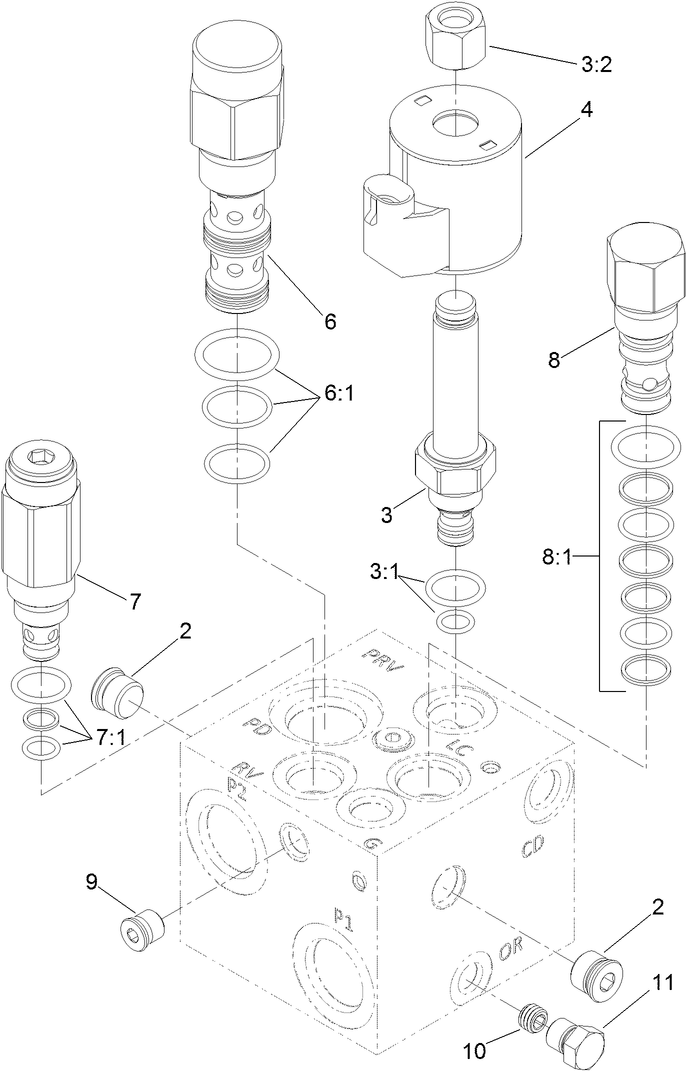 Center and Right PTO Manifold Assembly No. 131-1248