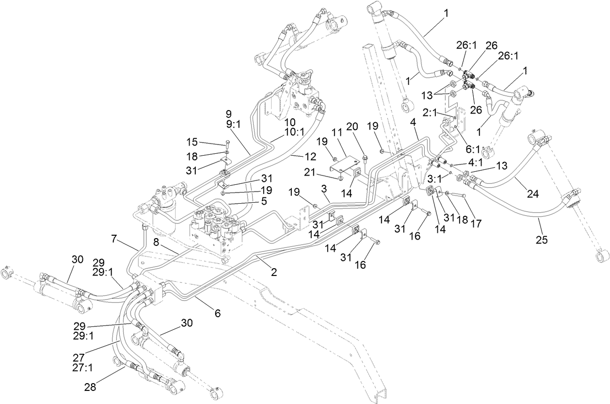 Deck Lift Hydraulic Circuit Assembly