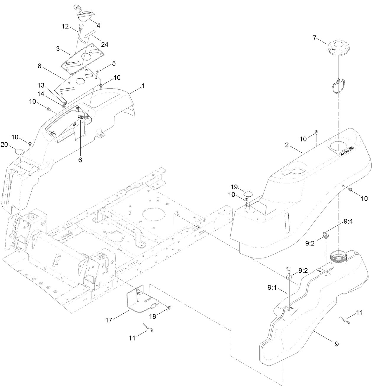 Body Styling and Fuel Tank Assembly