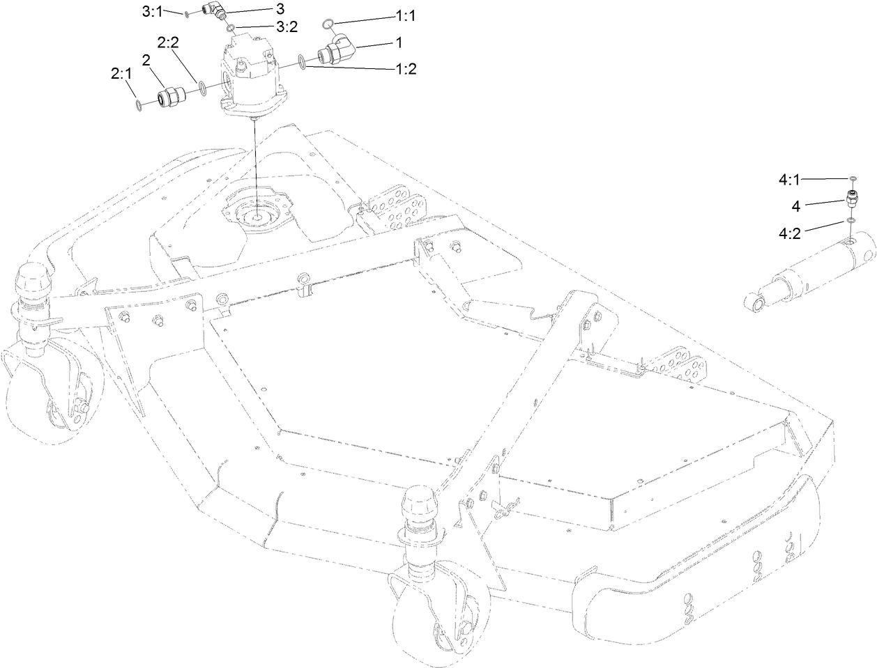 Front Deck Hydraulic Fitting Assembly