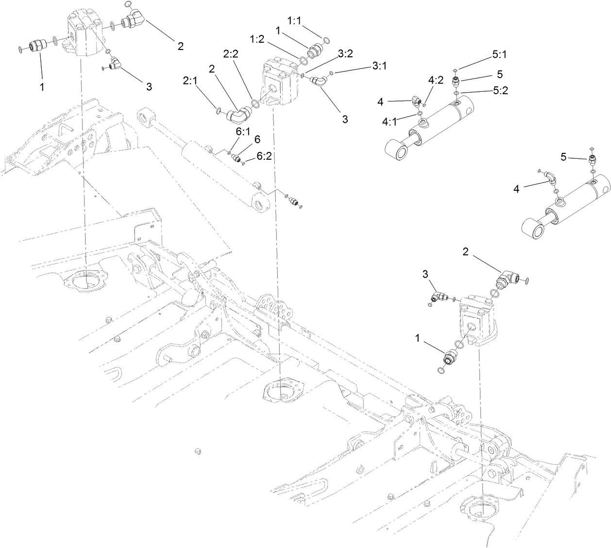Front Deck Hydraulic Fitting Assembly