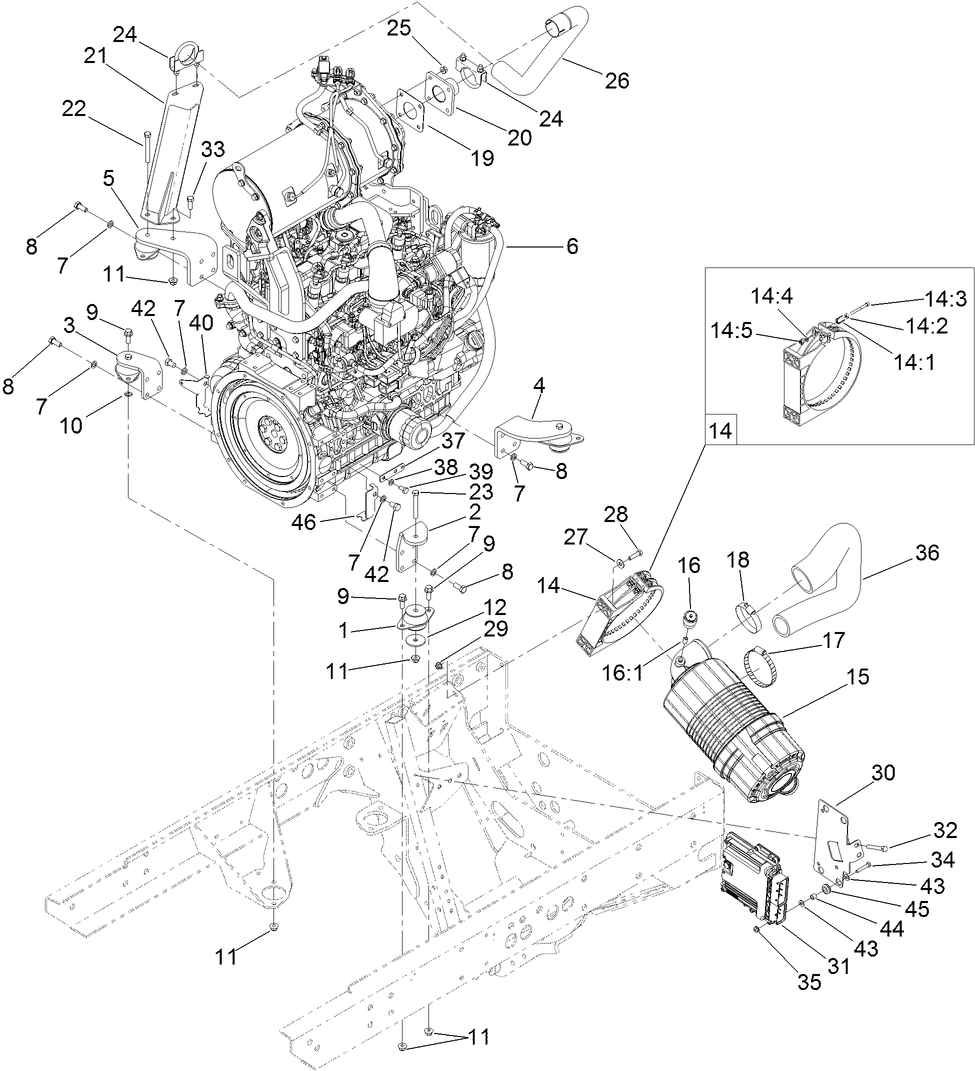 Engine and Air Cleaner Assembly