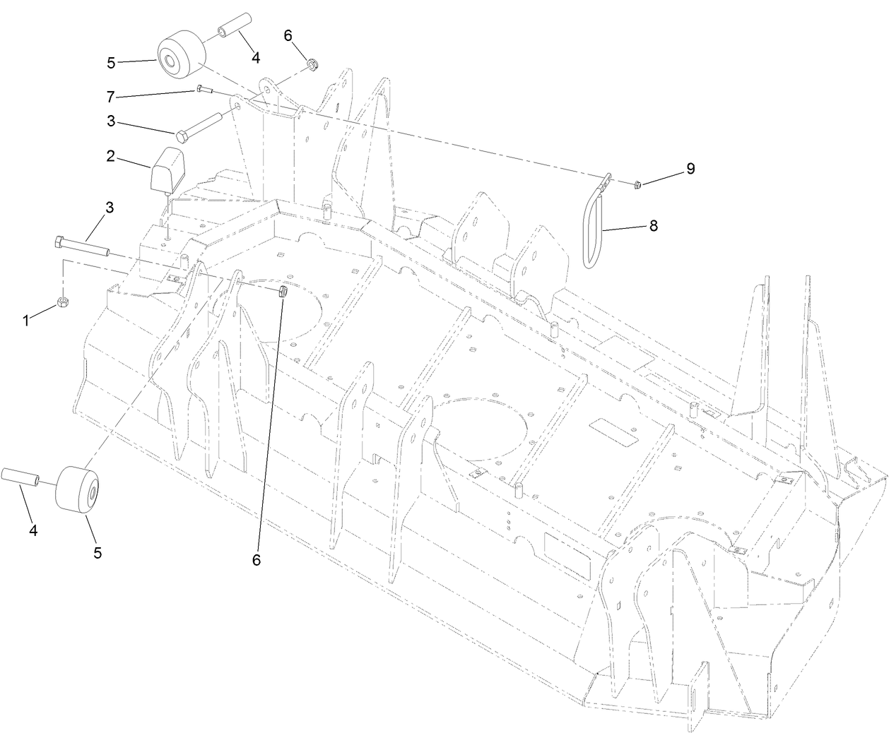 Left Hand Deck Stop Assembly