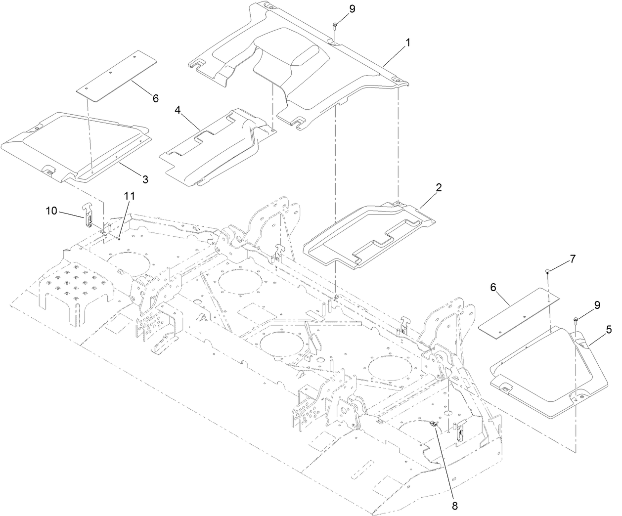 Center Front Deck Belt Cover Assembly