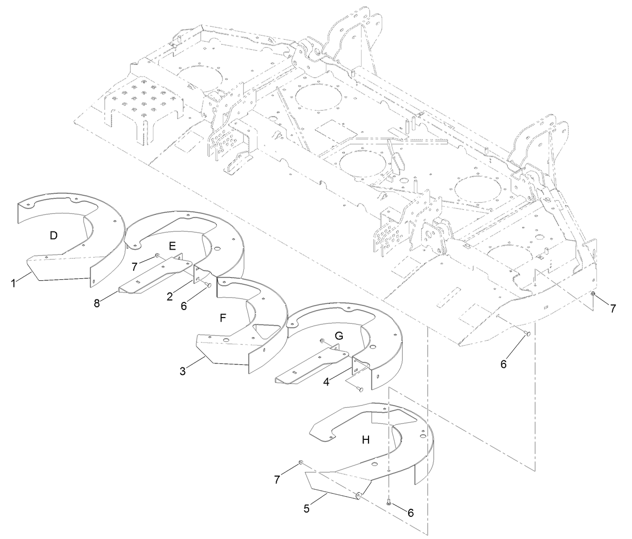 Center Front Deck Chamber and Discharge Assembly