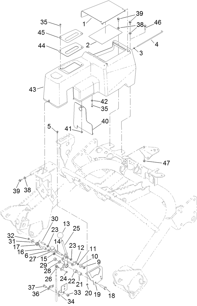 Speed Selector Lever and Console Assembly