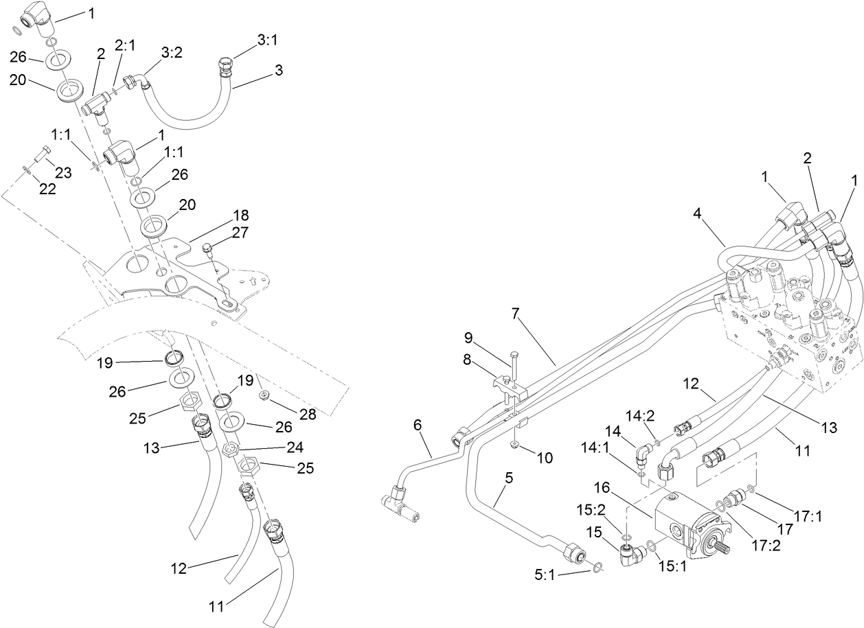Rear Hydraulic Reel Drive and Hose Assembly