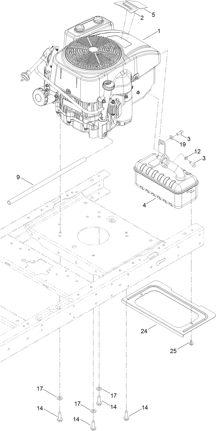 Engine and Muffler Assembly