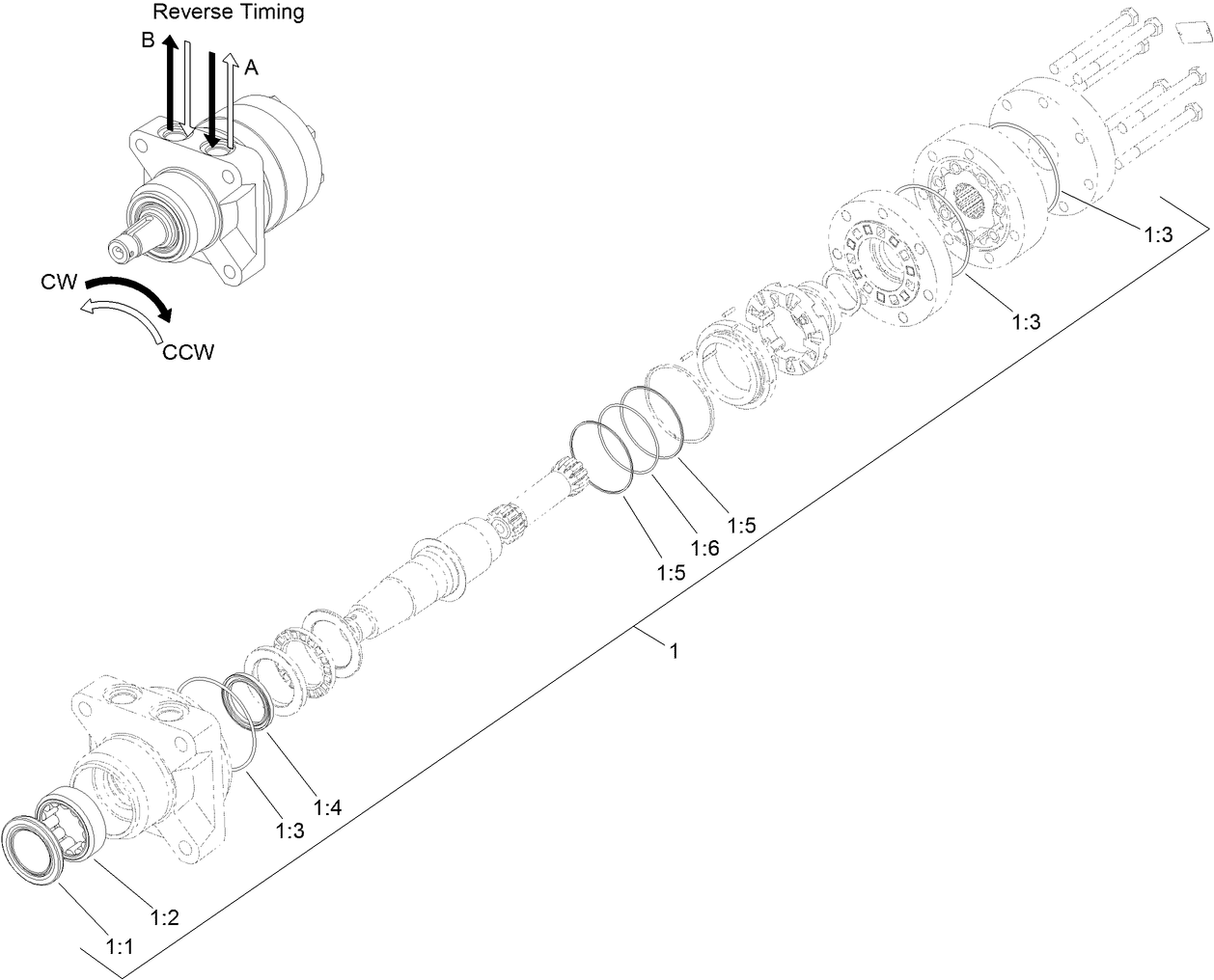 Hydraulic Motor Assembly No. 133-2934 (CW)