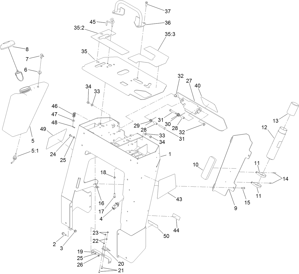 Tower and Fuel Tank Assembly