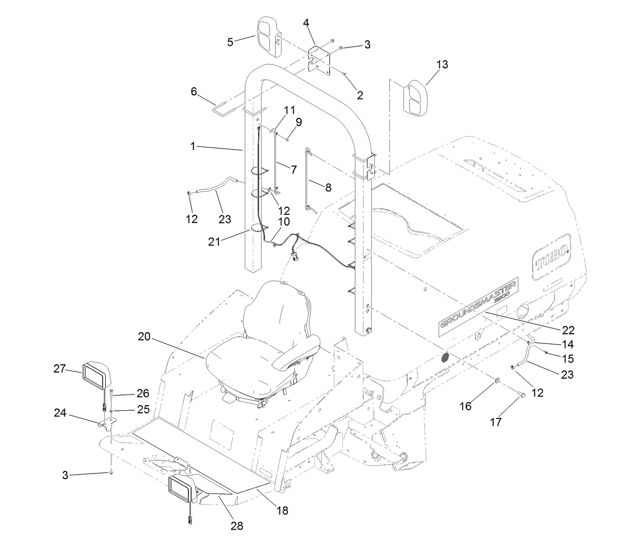Roll-Over Protection System Assembly  For ROPS Model Only