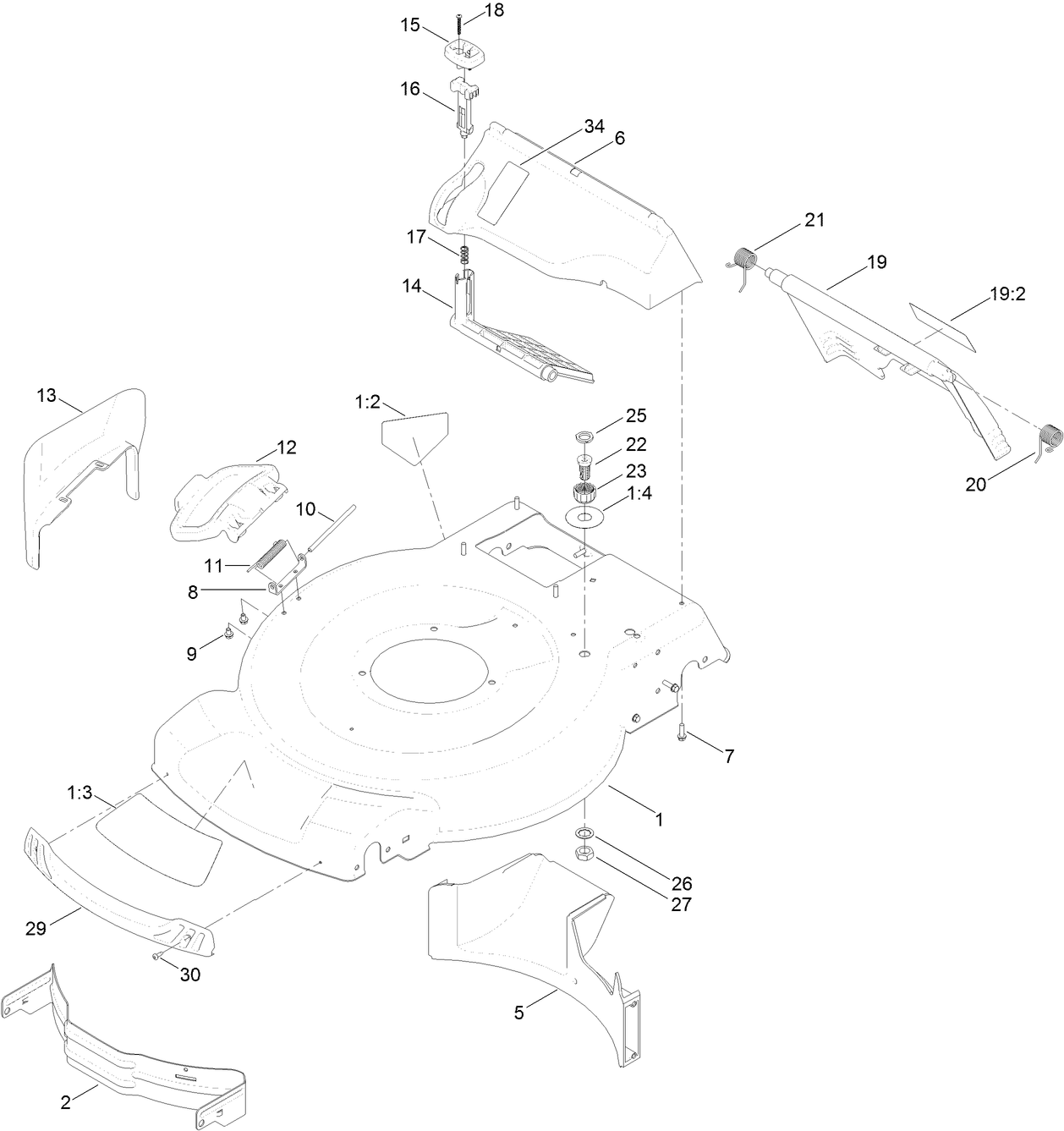 Deck, Side Chute and Rear Door Assembly