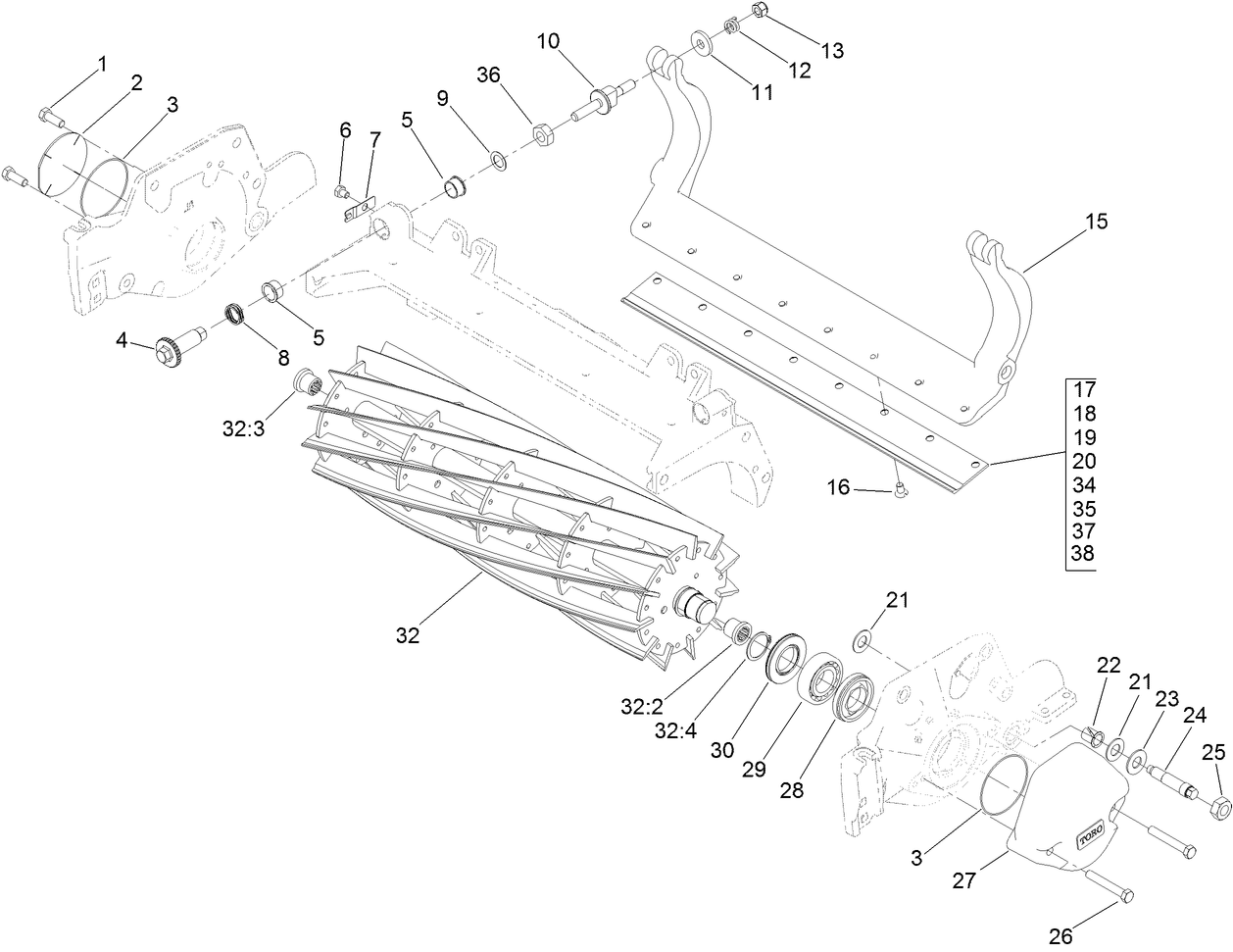 Reel and Bedbar Assembly