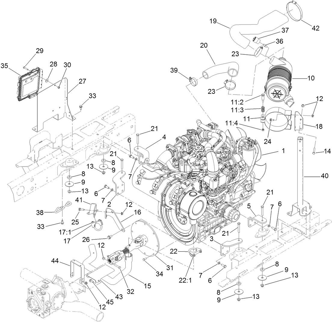 Engine, Muffler and Air Cleaner Assembly