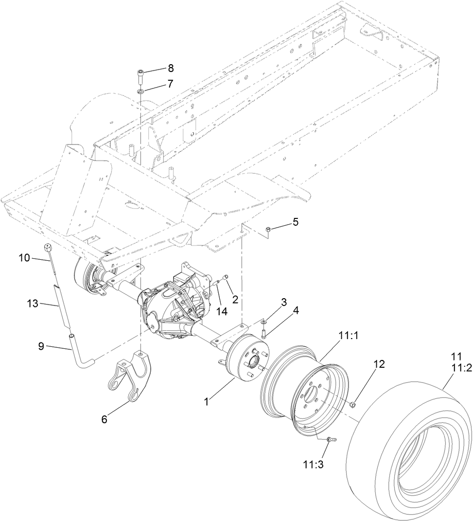 Front Axle and Wheel Assembly