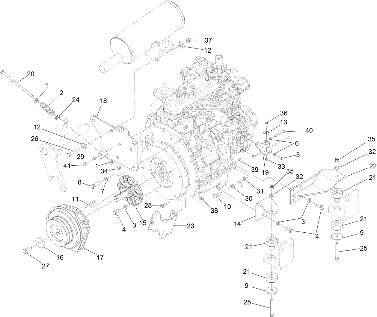 Engine Mounting and Clutch Assembly