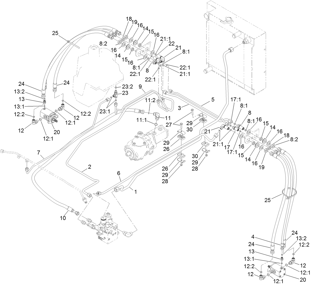 Rear Hydraulic Mow Ciruit Assembly