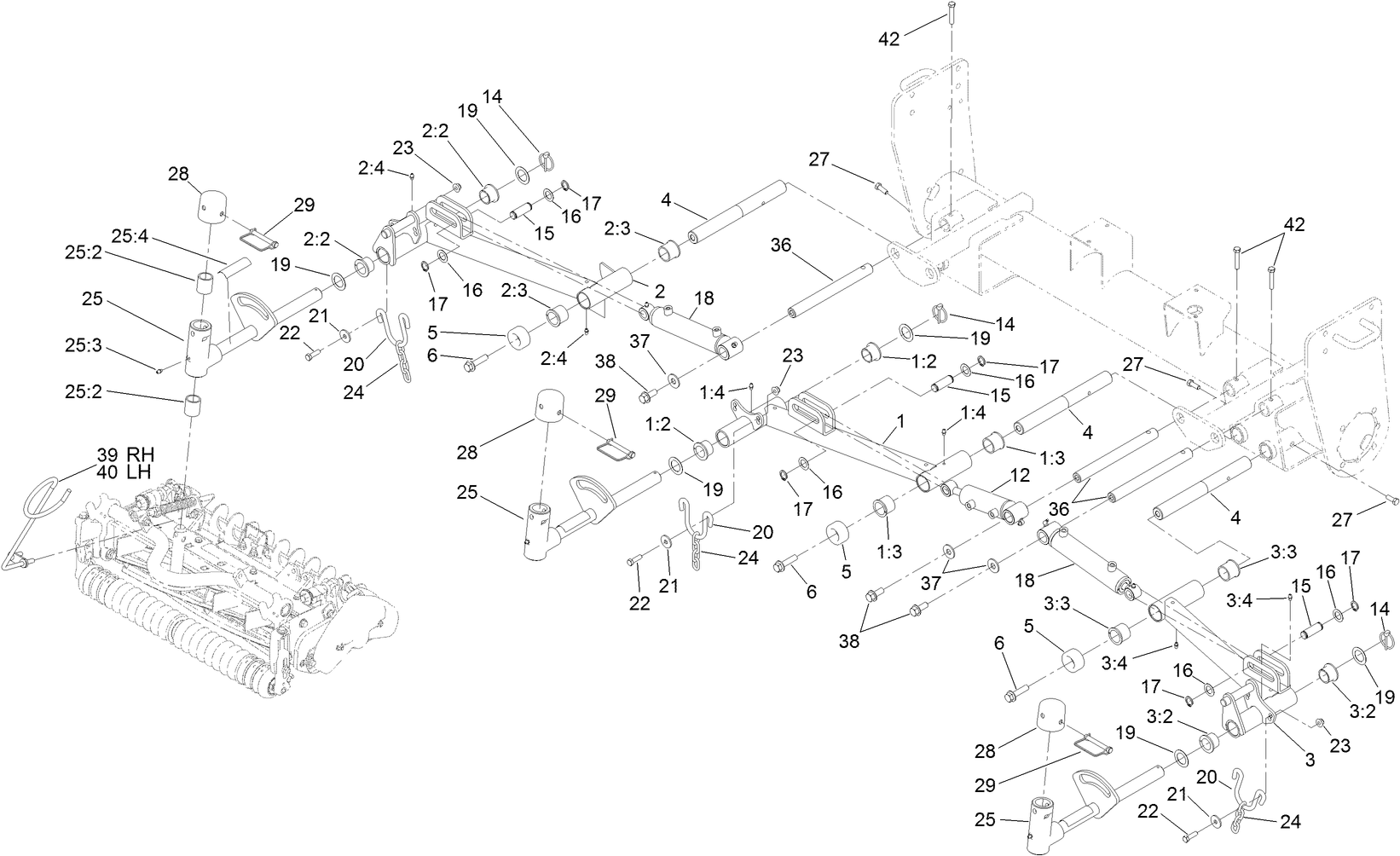 No. 1, No. 4 and No. 5 Lift Arm Assembly