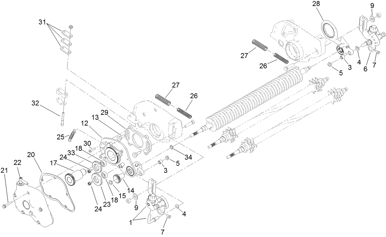 Right Hand Reverse Groomer Drive Assembly