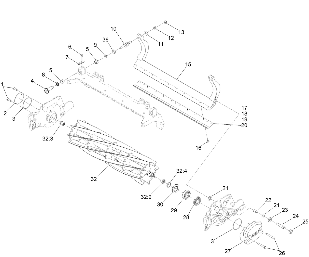 Reel and Bedbar Assembly