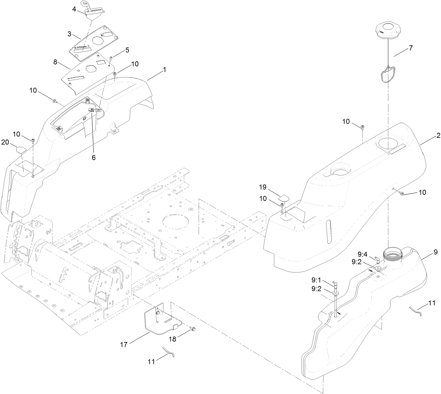 Body Styling and Fuel Tank Assembly