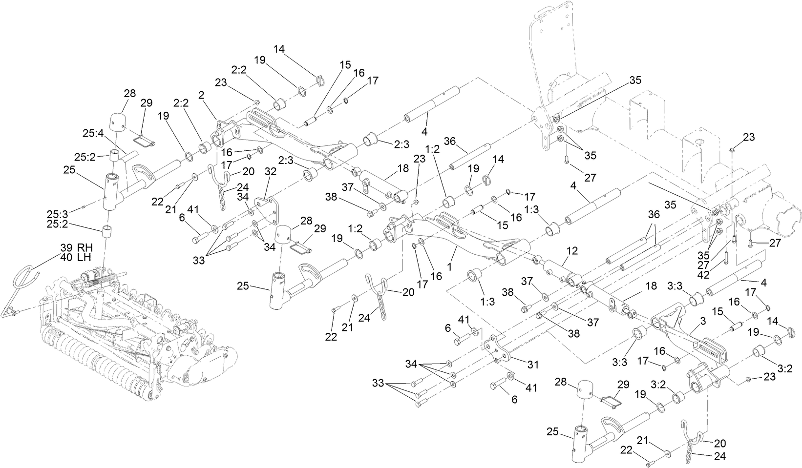 No. 1, No. 4 and No. 5 Lift Arm Assembly