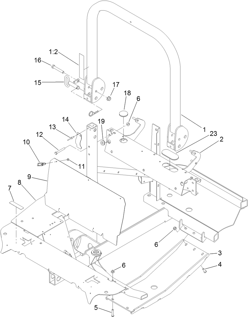 Frame and Upper-ROPS Assembly