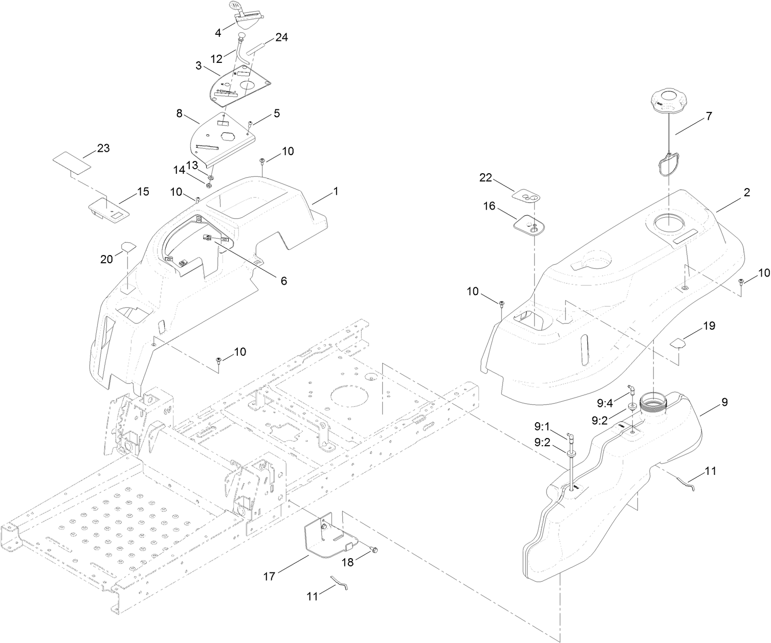 Body Styling and Fuel Tank Assembly